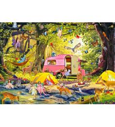 Puzzle Alipson Camping de Hadas con Amigos del Bosque 1000Pzs