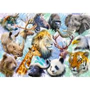 Puzzle Alipson Collage de Cabezas de Animales de 500 Piezas