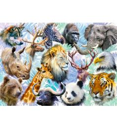 Puzzle Alipson Collage de Cabezas de Animales de 500 Piezas