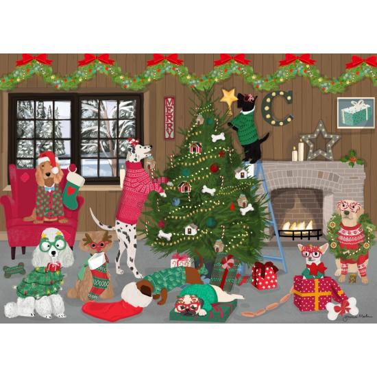 Puzzle Alipson Decoración Navideña con Perros de 500 Piezas