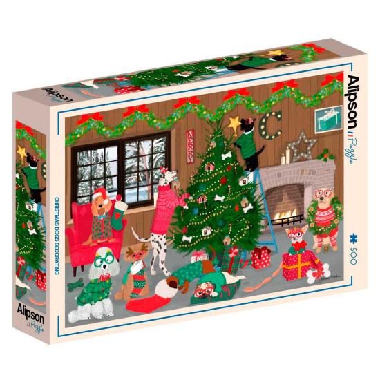 Puzzle Alipson Decoración Navideña con Perros de 500 Piezas