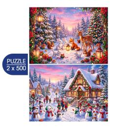 Puzzle Alipson Feliz Navidad de 2x500 Piezas