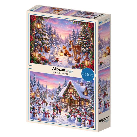 Puzzle Alipson Feliz Navidad de 2x500 Piezas