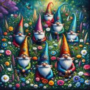 Puzzle Alipson Gnomos De Jardín En Primavera de 1000 Piezas
