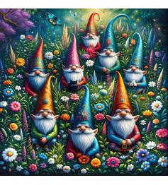 Puzzle Alipson Gnomos De Jardín En Primavera de 1000 Piezas