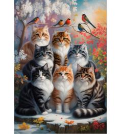 Puzzle Alipson Invierno Felino de 1000 Piezas