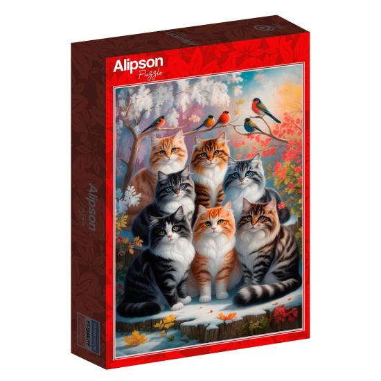 Puzzle Alipson Invierno Felino de 1000 Piezas