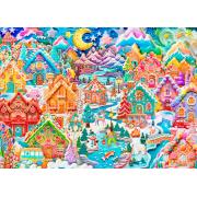Puzzle Alipson Noche Colorida en Cookietown de 1500 Piezas