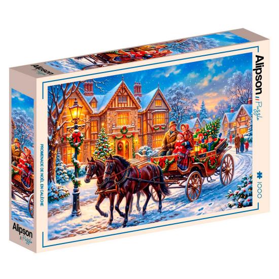 Puzzle Alipson Paseo Navideño En Carruaje 1000 Piezas