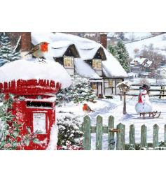 Puzzle Alipson Petirrojos En La Nieve de 500 Piezas