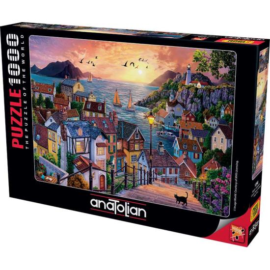 Puzzle Anatolian Atardecer en el Pueblo Costero de 1000 Piezas Puzzle Anatolian Atardecer en el Pueblo Costero de 1000 Piezas