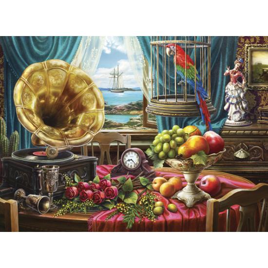 Puzzle Anatolian Bodegón con Fruta y Gramófono de 1000 Piezas