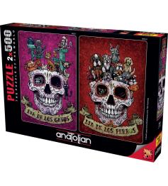 Puzzle Anatolian Calaveras de Halloween de 2 x 500 Piezas
