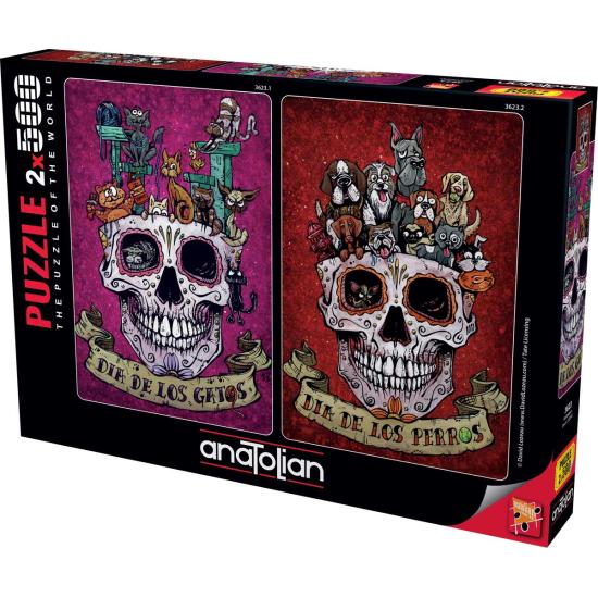 Puzzle Anatolian Calaveras de Halloween de 2 x 500 Piezas