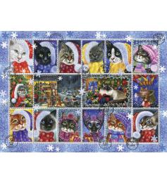 Puzzle Anatolian Colección Navidad  Sellos de Gatos 1000 Piezas