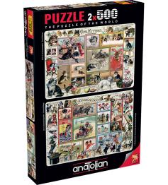 Puzzle Anatolian Lindos Gatitos y Perros Cómicos 2 x 500 Piezas