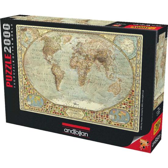 Puzzle Anatolian Mapamundi, Mapa del Mundo de 2000 Piezas Puzzle Anatolian Mapamundi, Mapa del Mundo de 2000 Piezas
