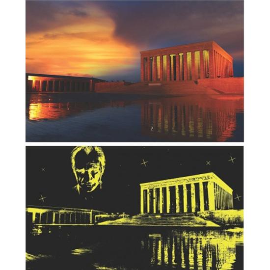 Puzzle Anatolian Mausoleo de Ataturk Neón de 1000 Piezas
