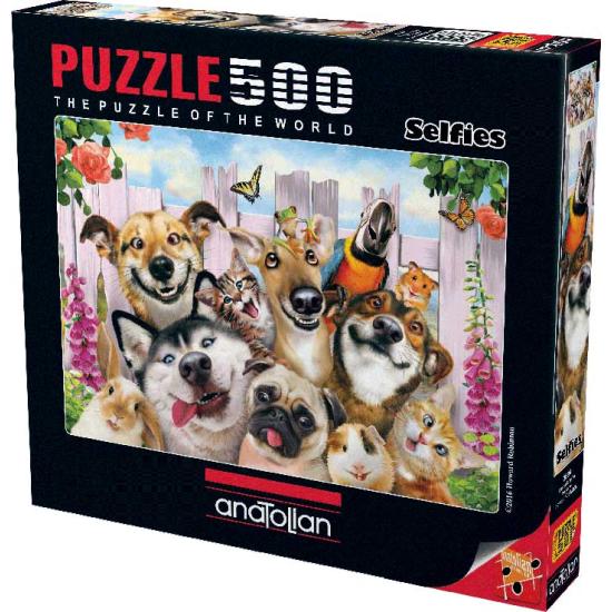 Puzzle Anatolian Selfie de Cachorros de 500 Piezas