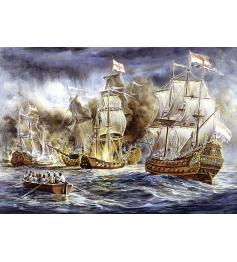 Puzzle Art Puzzle Batalla de Barcos en el Mar de 1500 Piezas