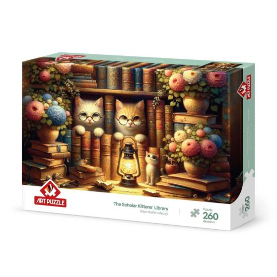Puzzle Art Puzzle Biblioteca de Gatos Sabios de 260 Piezas