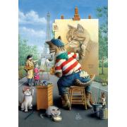 Puzzle Art Puzzle El Gato Pintor de 500 Piezas