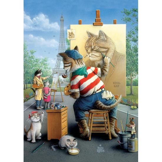 Puzzle Art Puzzle El Gato Pintor de 500 Piezas
