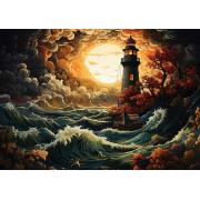 Puzzle Art Puzzle Faro en una Tormenta de 1500 Piezas