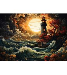 Puzzle Art Puzzle Faro en una Tormenta de 1500 Piezas