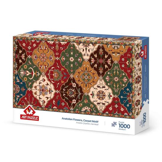 Puzzle Art Puzzle Flores de Anatolia, Diseño de Alfombra 1000 Pz