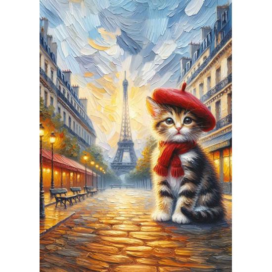 Puzzle Art Puzzle Gato Artista en París de 260 Piezas Puzzle Art Puzzle Gato Artista en París de 260 Piezas