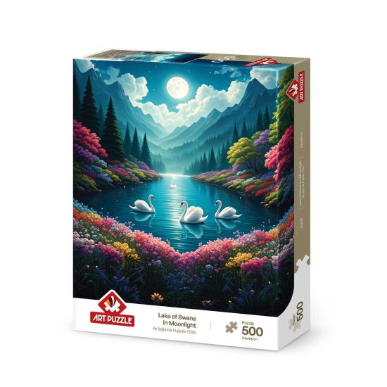 Puzzle Art Puzzle Lago de los Cisnes a la Luz de la Luna de 500