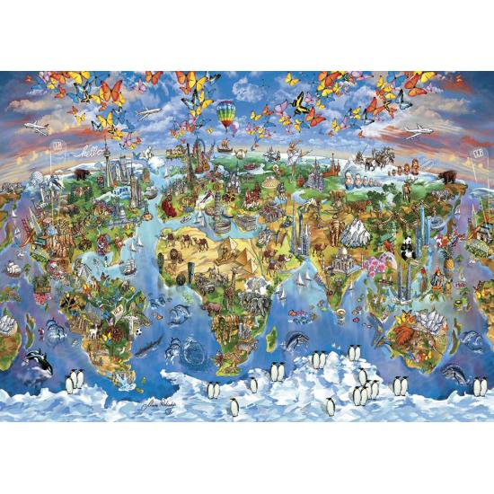 Puzzle Art Puzzle Mapa del Mundo Lleno de Color de 260 Piezas Puzzle Art Puzzle Mapa del Mundo Lleno de Color de 260 Piezas