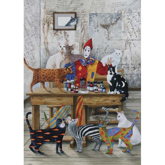 Puzzle Art Puzzle Mesa de Pintura de Gatos de 260 Piezas Puzzle Art Puzzle Mesa de Pintura de Gatos de 260 Piezas