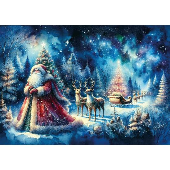 Puzzle Art Puzzle Papá Noel bajo Auroras Boreales de 260 Piezas
