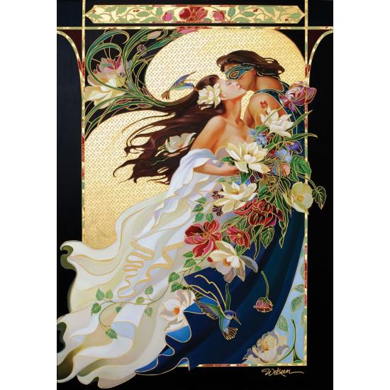 Puzzle Art Puzzle Pareja Romántica, Detalles Dorados 1000 Pieza