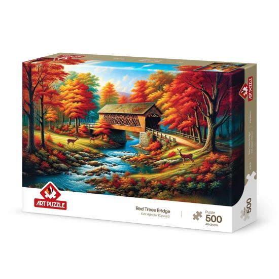 Puzzle Art Puzzle Puente De Los Árboles Rojos de 500 Piezas