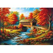 Puzzle Art Puzzle Puente De Los Árboles Rojos de 500 Piezas