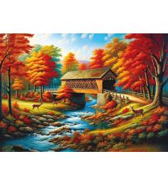 Puzzle Art Puzzle Puente De Los Árboles Rojos de 500 Piezas