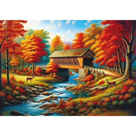 Puzzle Art Puzzle Puente De Los Árboles Rojos de 500 Piezas