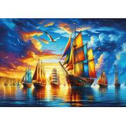 Puzzle Art Puzzle Puerto de Velas Coloridas de 500 Piezas