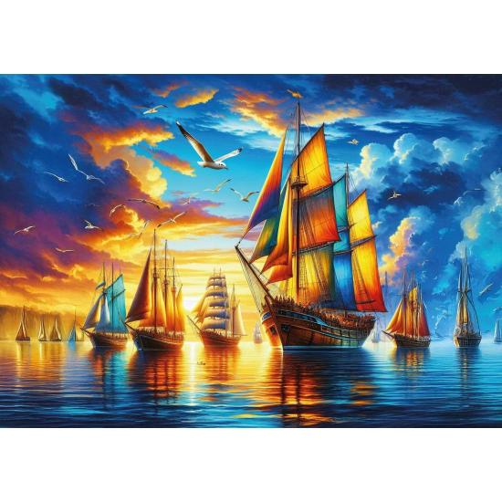 Puzzle Art Puzzle Puerto de Velas Coloridas de 500 Piezas