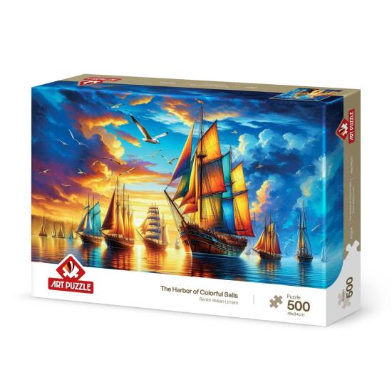 Puzzle Art Puzzle Puerto de Velas Coloridas de 500 Piezas
