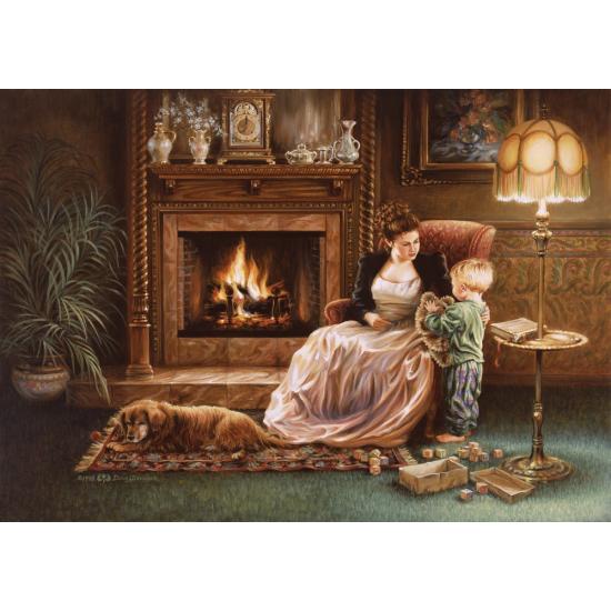 Puzzle Art Puzzle Tranquilidad Junto a la Chimenea de 1500 Piez Puzzle Art Puzzle Tranquilidad Junto a la Chimenea de 1500 Piez