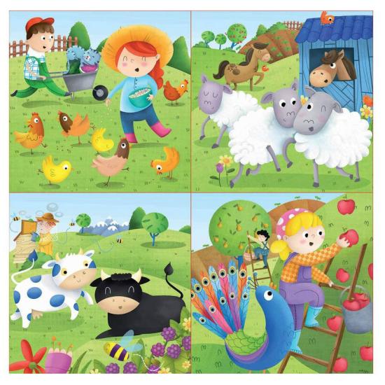 Puzzle Baby Educa Progresivo Animales De La Granja 6-9-12-16 Pzs