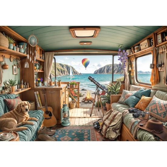 Puzzle Bluebird Acampada en la Costa de 1000 Piezas