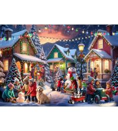 Puzzle Bluebird Barrio en Navidad de 1000 Piezas