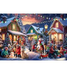 Puzzle Bluebird Barrio en Navidad de 2000 Piezas