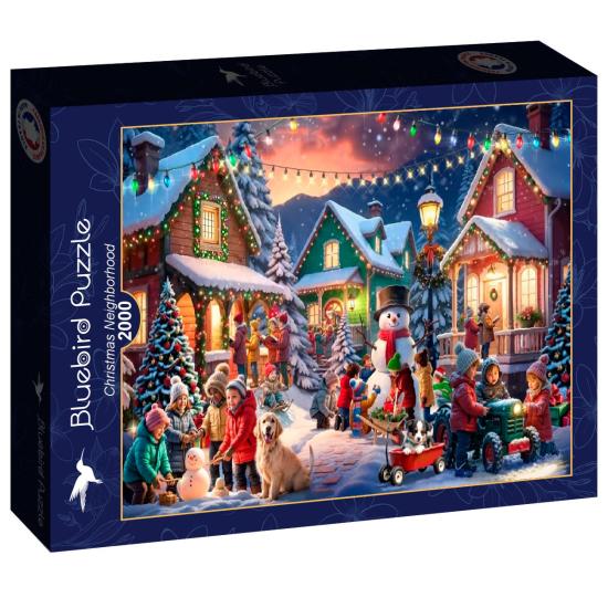 Puzzle Bluebird Barrio en Navidad de 2000 Piezas