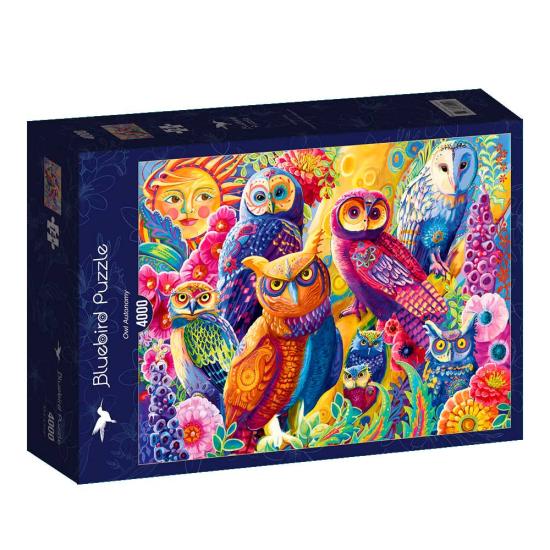 Puzzle Bluebird Búhos Coloridos de 4000 Piezas